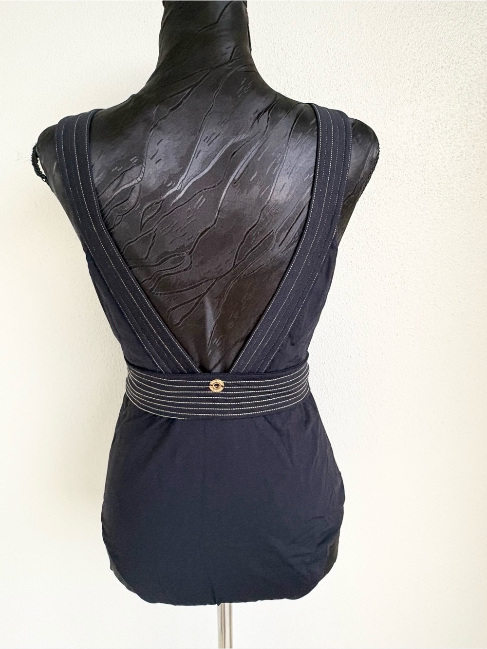 OndadeMar Black Belted‎ One-Piece Swimsuit Size L